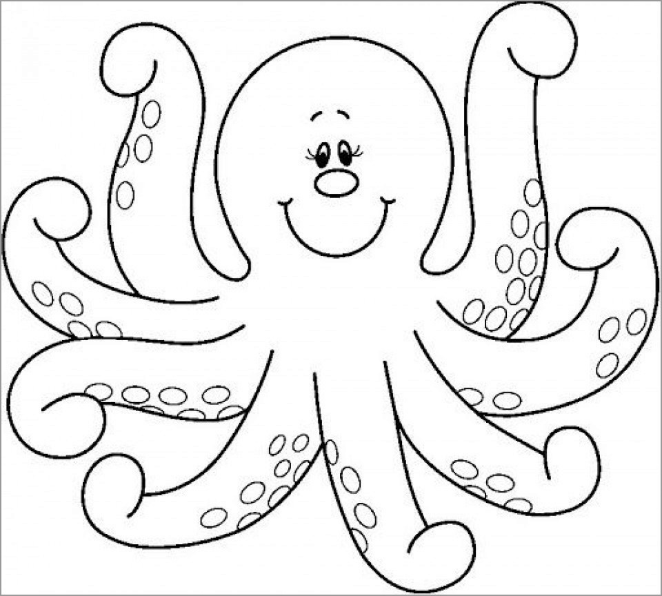 Easy Octopus Coloring Page