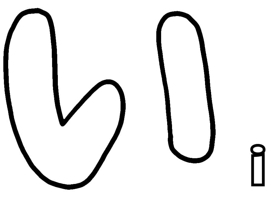 i Hiragana coloring page