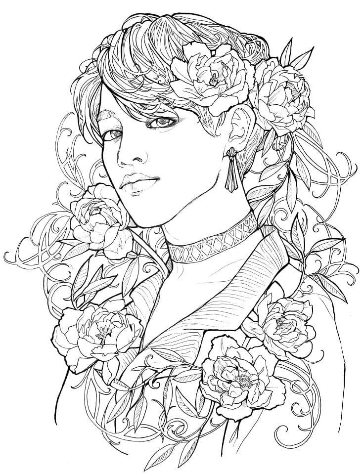 Park Jimin from BTS coloring page