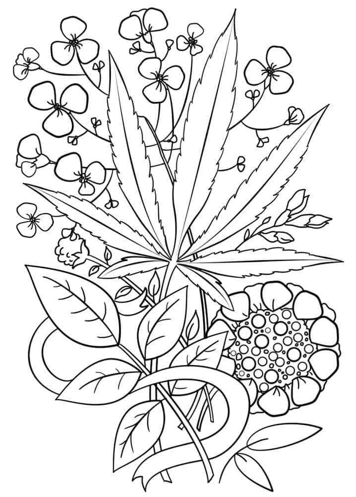 Weed Trippy coloring page