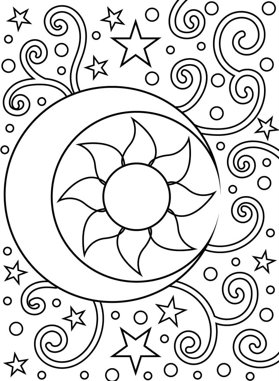 Trippy Flower coloring page - Download, Print or Color Online for Free