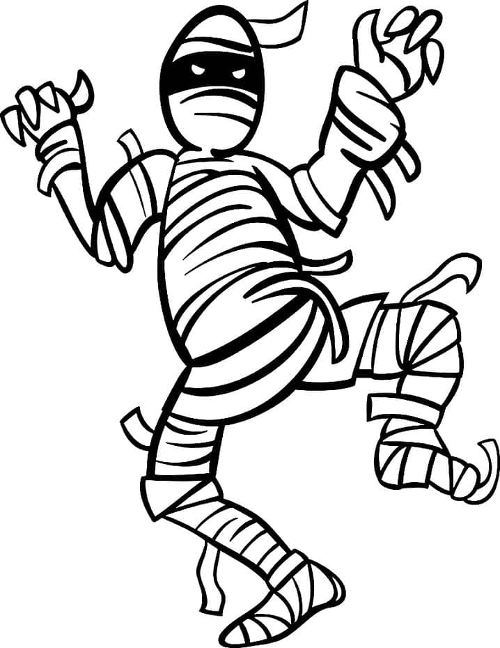 Animated Mummy coloring page