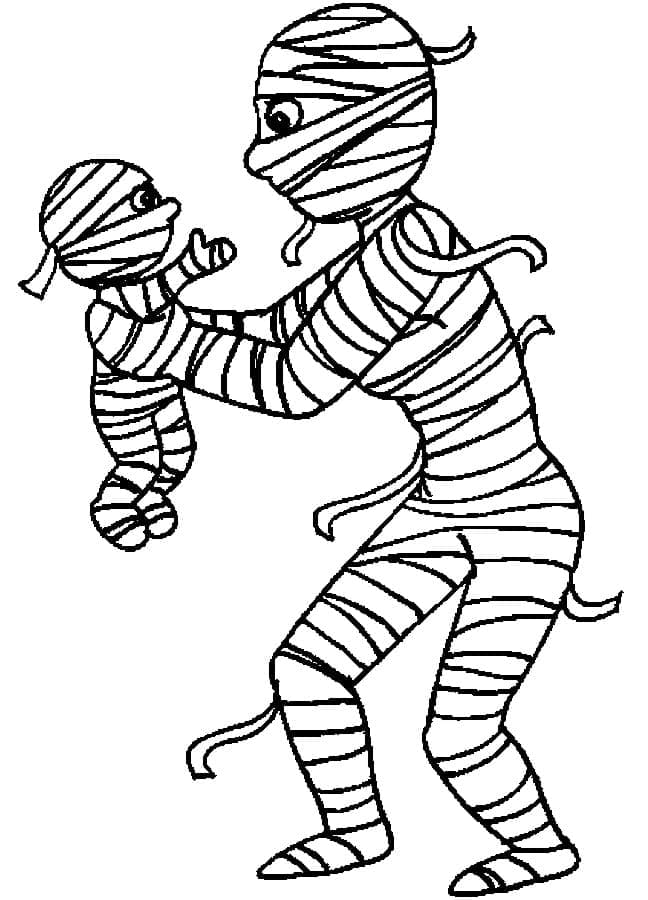 Mummy and Baby coloring page