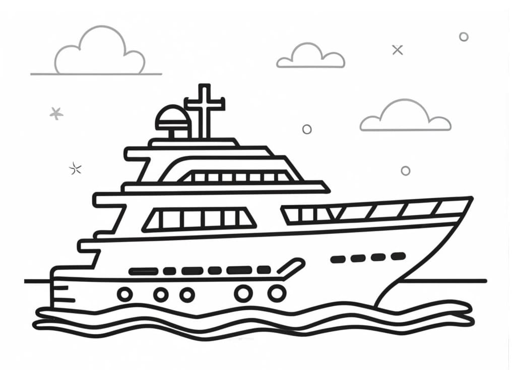 Yacht coloring pages