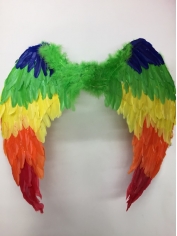 Rainbow Feather Angel Wings - Mardi Gras Costume Accessories