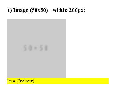 Output in Chrome and Firefox with the first row of 200px