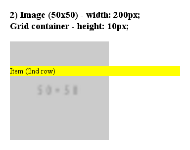 Output of Chrome and Firefox showing a first row of 50px