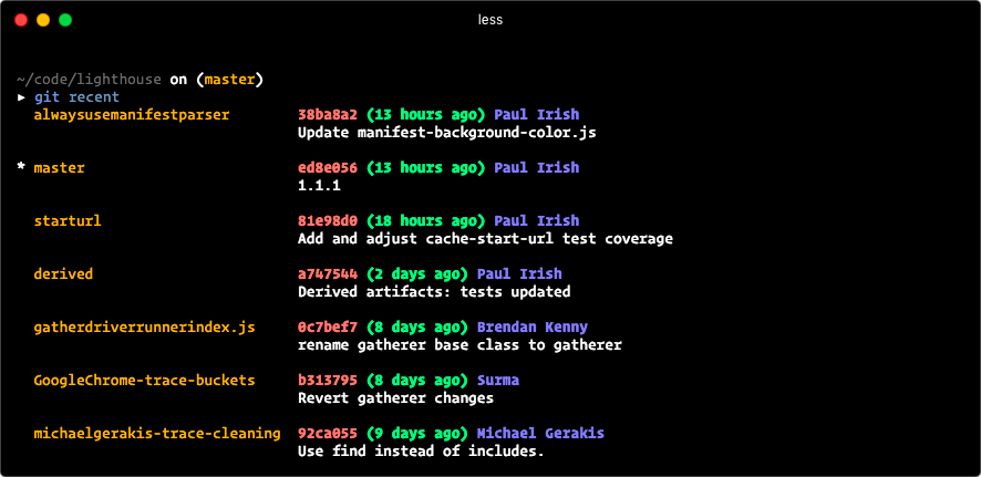 git-recent screenshot