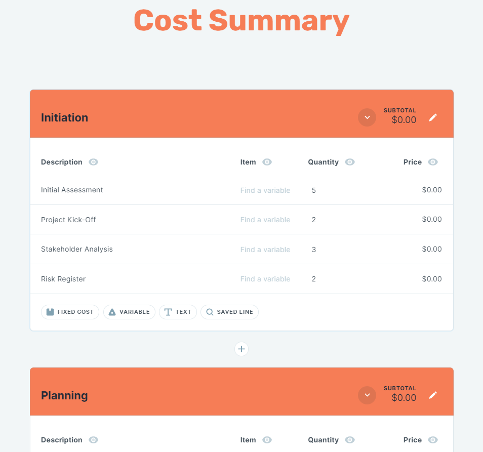 Project management proposal template by Qwilir