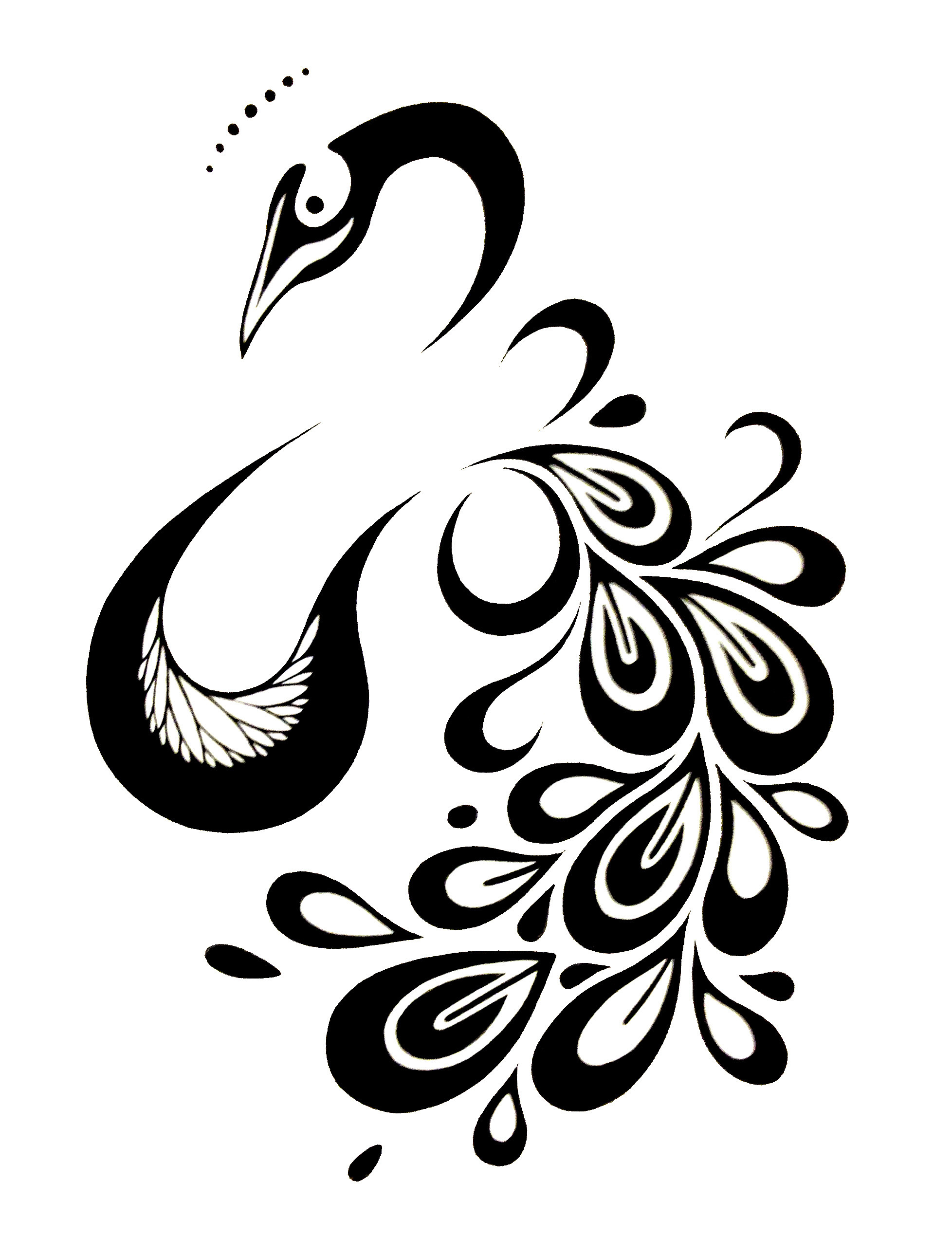 Peacock Clipart Black And White : Peacock Clipartmag Outlined ...