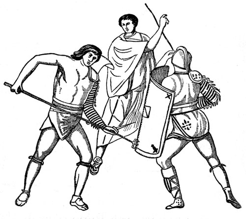 roman gladiators fighting drawing - Clip Art Library