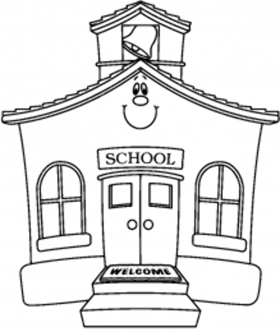 black and white clipart school