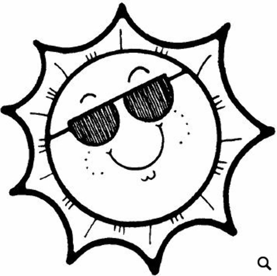 black and white clipart summer