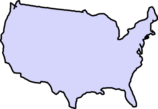 Clip Art United States Map Outline - States United Clip Clipart State ...