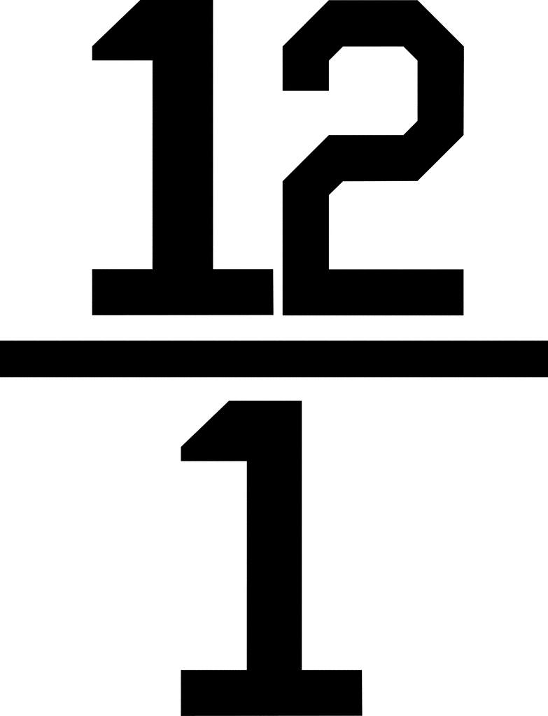 Numerical fraction 12/1.