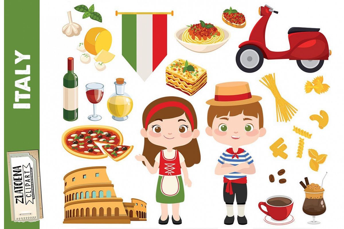 Italian clip art Italy clipart Pizza clipart Pasta Food Rome.