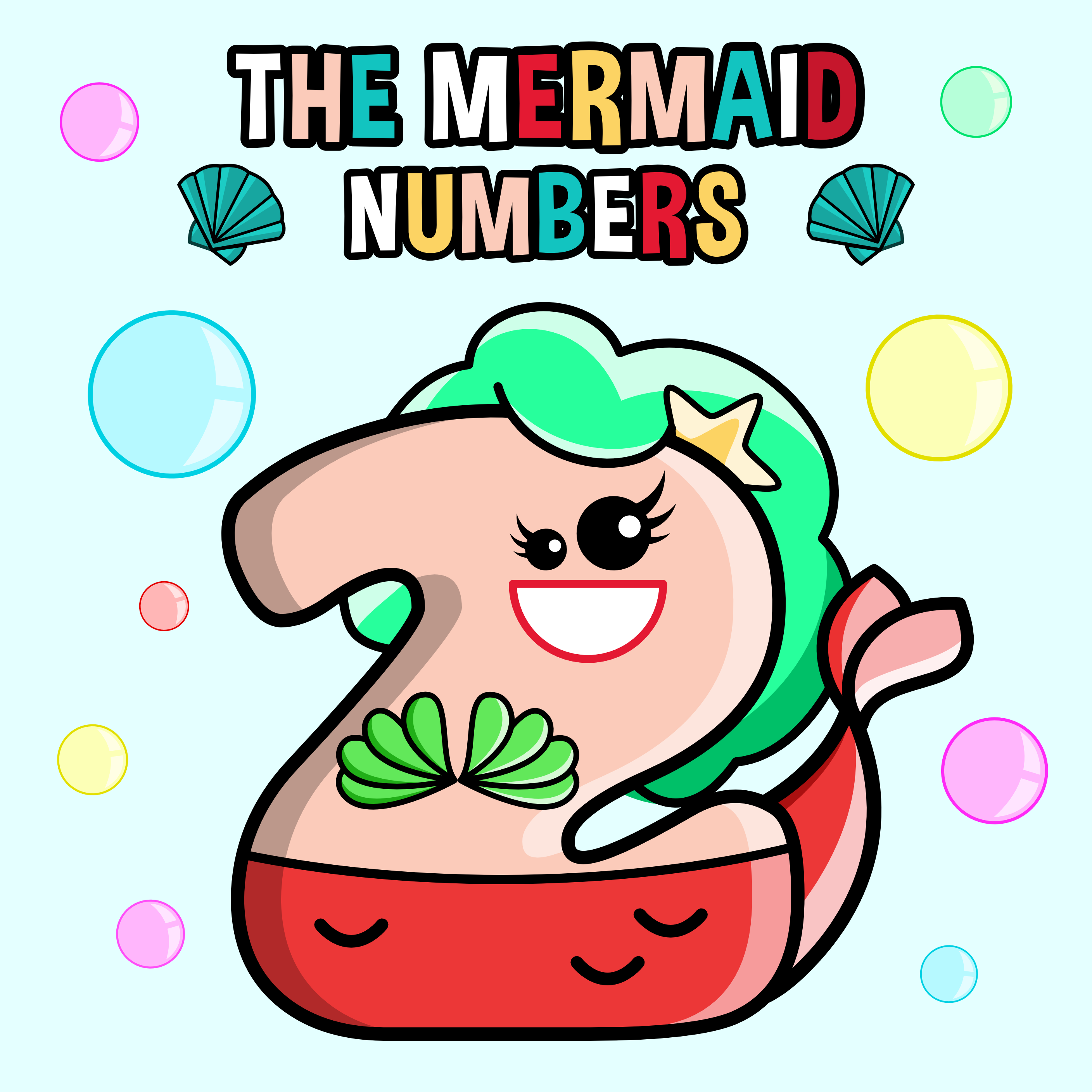 Mermaid Numbers Clipart.