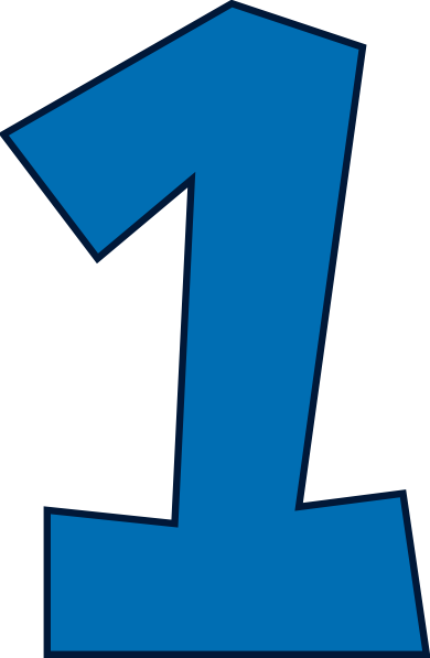 Number One Clip Art Blue #44197.