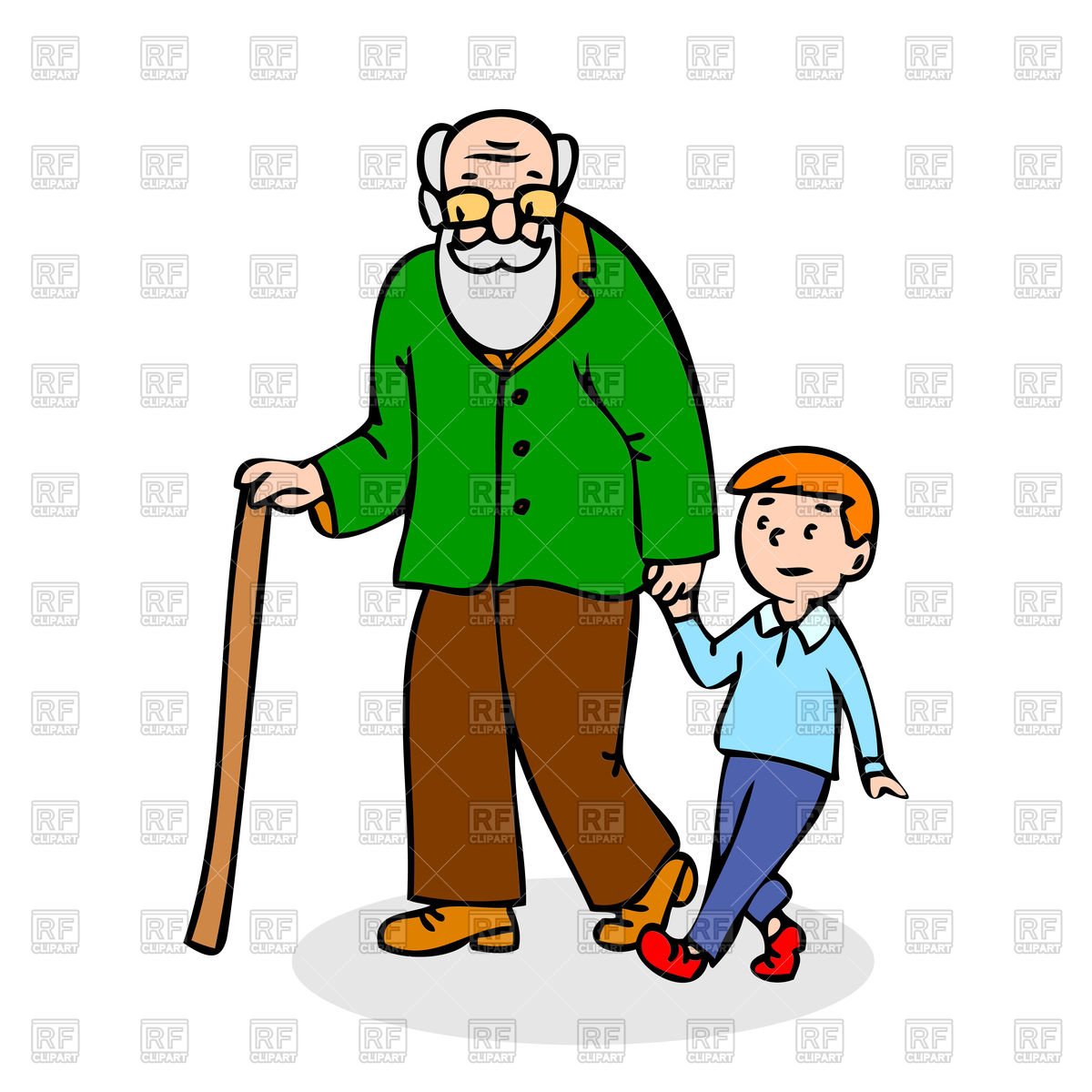 Grandpa And Grandchild Clipart.