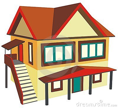 Two Story House Clipart.