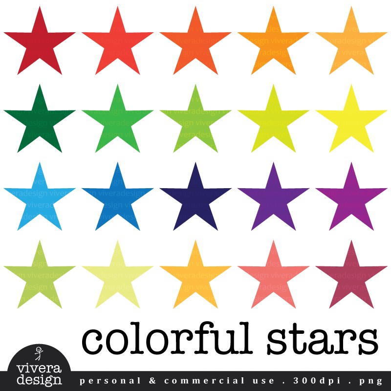 Colorful stars clipart 3 » Clipart Station.