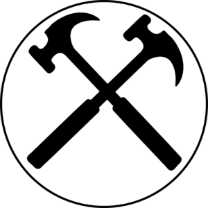 Crossed Hammers Bw 100x100 Clip Art at Clker.com.