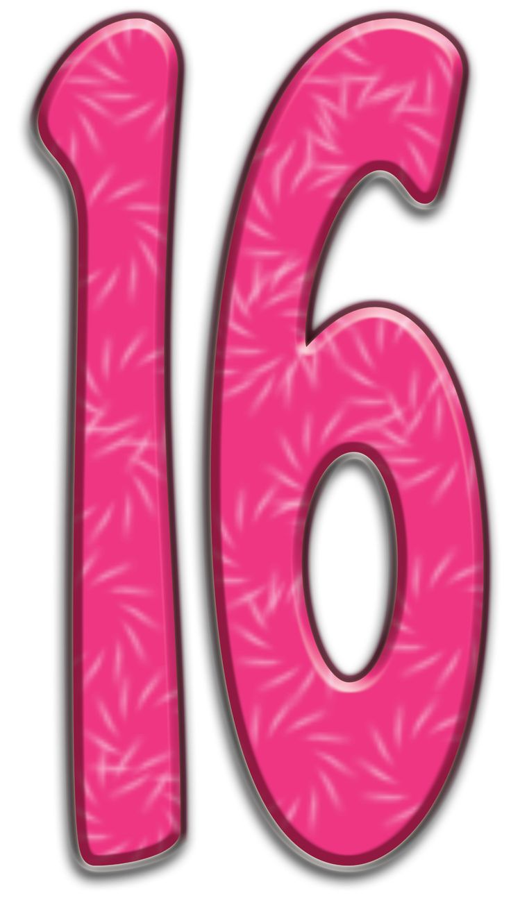 Number Sixteen Clipart.