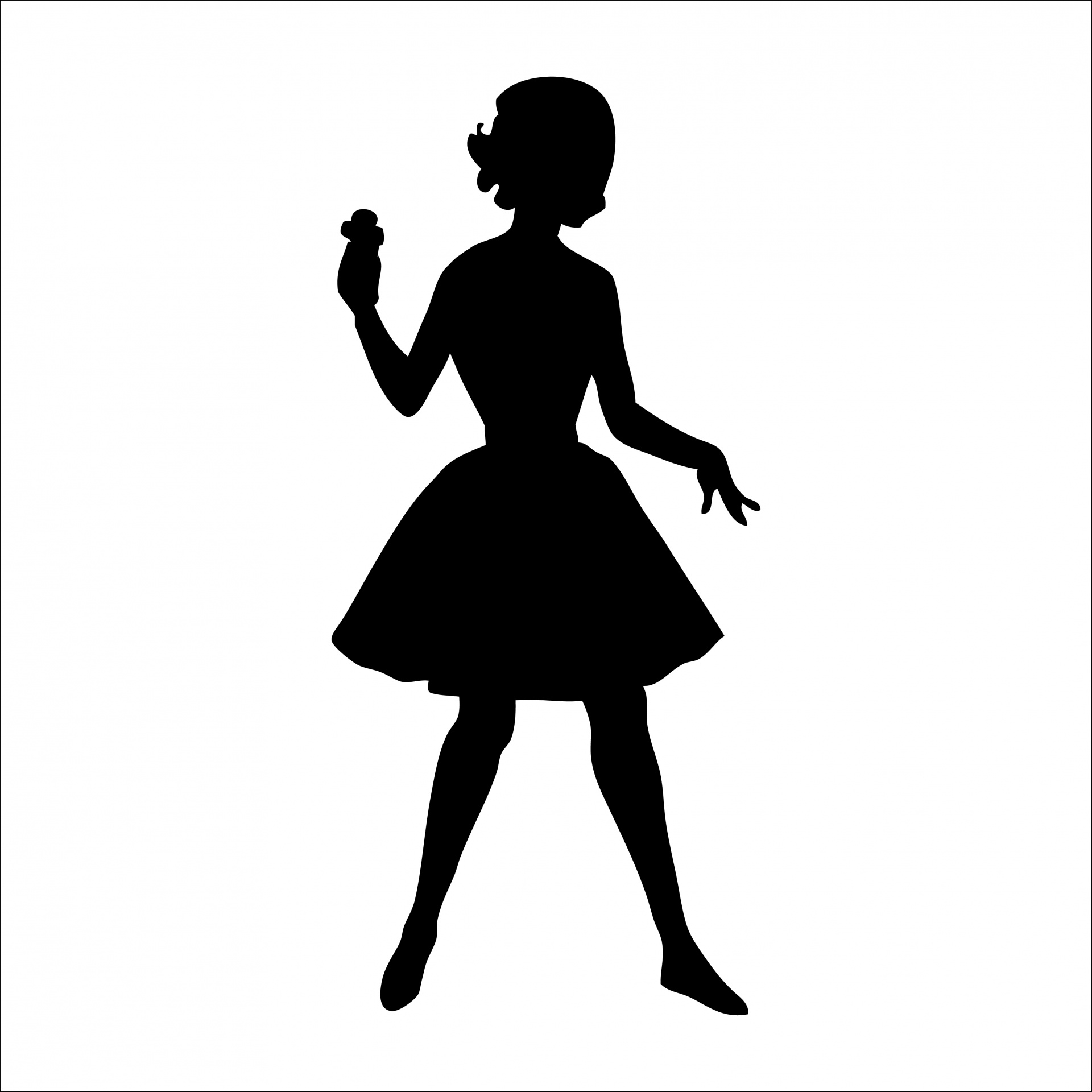 Woman Silhouette 1950s Clipart Free Stock Photo.