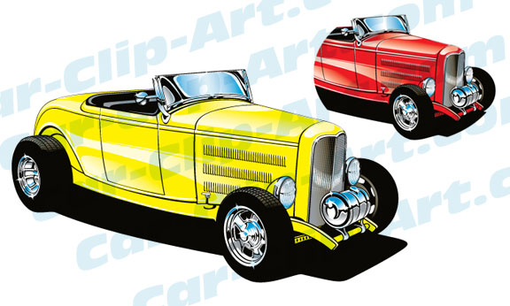 1932 Deuce Coupe Hot Rod Vector Clip Art — Car.