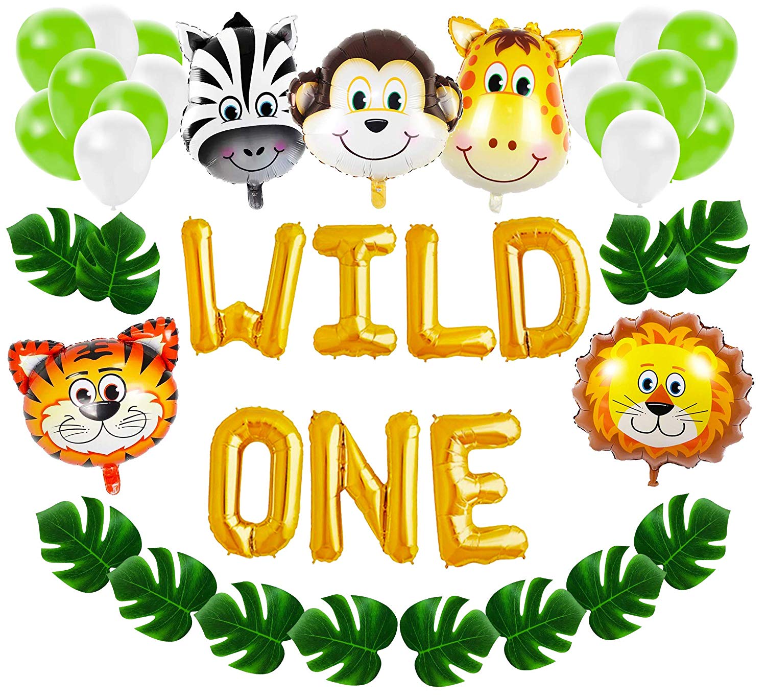 Wild One First Birthday Balloon Decoration Kit, 1st Boy Girl Theme Bday  Party Banner Decoration Set.