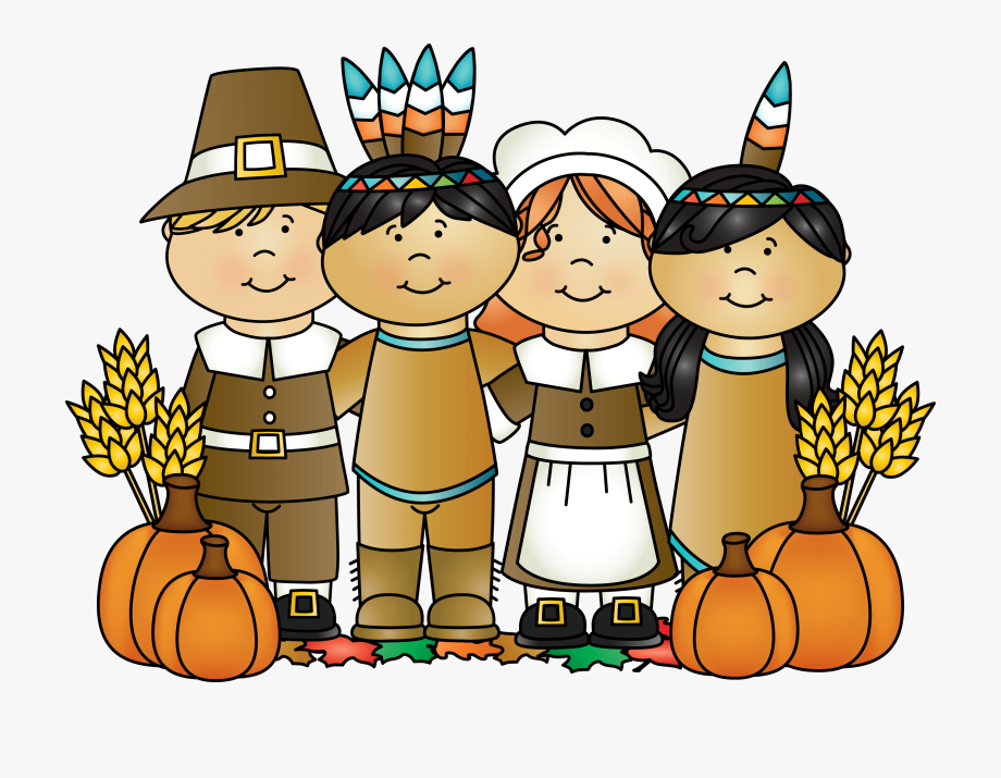 First Thanksgiving Feast Clipart.