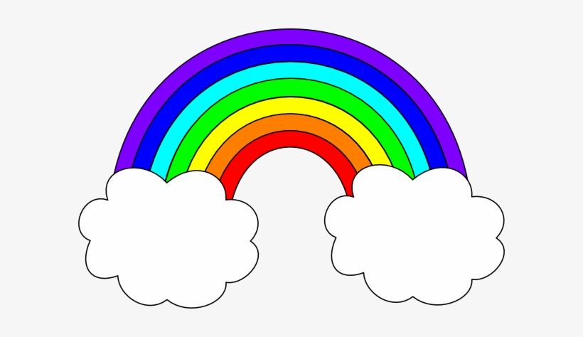 Rainbow With Clouds Clip Art.