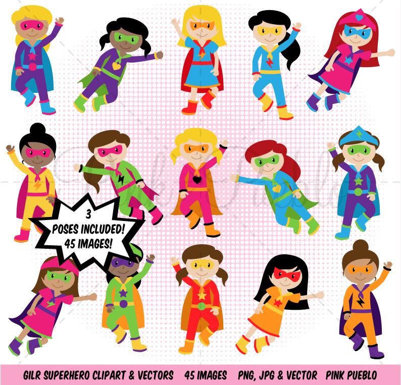 Girl Superhero Clipart & Vectors.