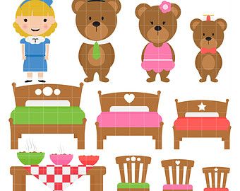 Goldilocks And The 3 Bears Clipart.