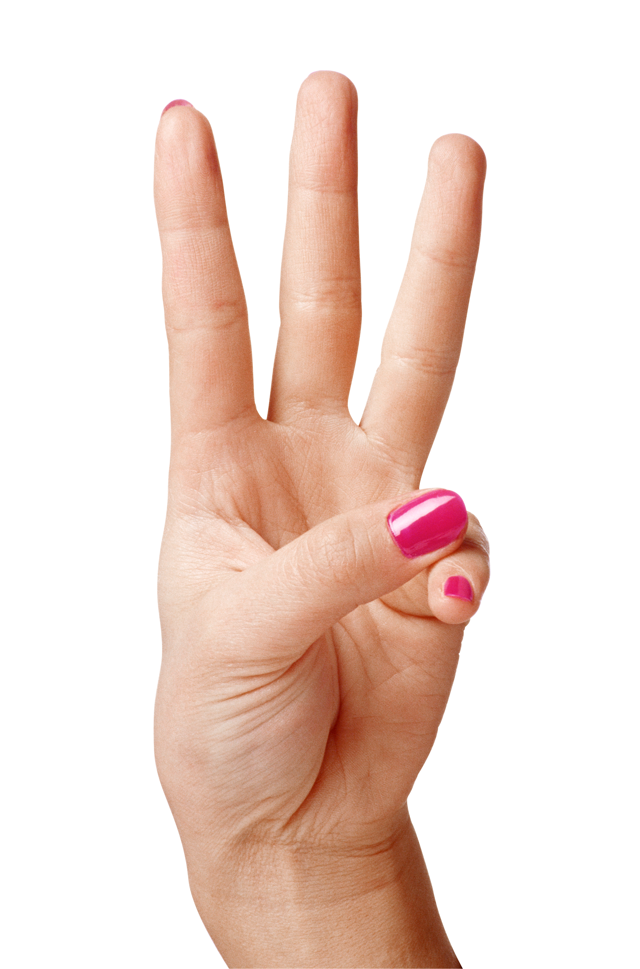 Hand Showing Three Fingers PNG Clipart Image.