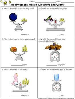 Measurement: Mass in Kilograms and Grams Practice Sheets.