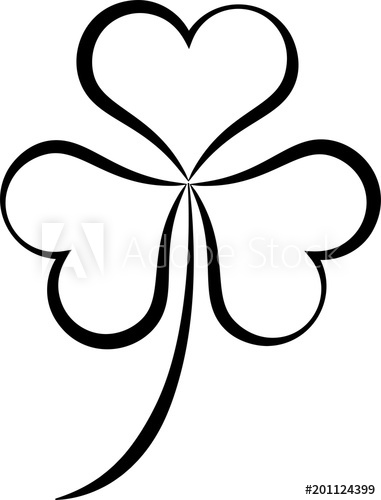 Shamrock Three Leaf Clover Calligraphic.