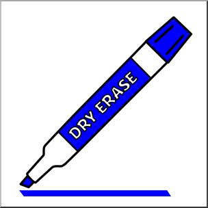 Clip Art: Dry Erase Marker Blue Color I abcteach.com.