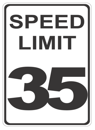 Speed Limit 35 sign.