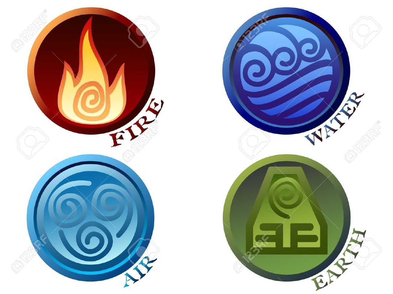 Four Elements Stock Illustrations, Cliparts And Royalty Free.