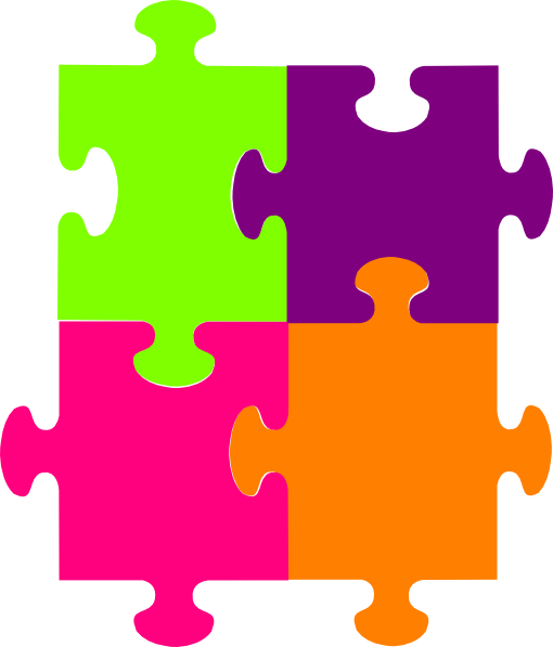 Jigsaw Puzzle 4 Pieces Clip Art at Clker.com.