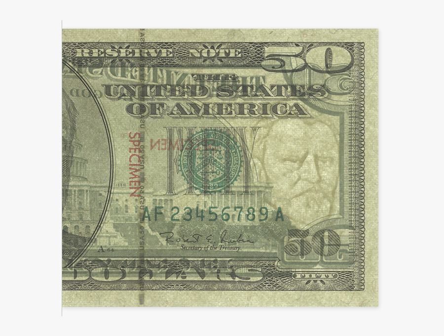 Clip Art 50 Dollar Bill Face.