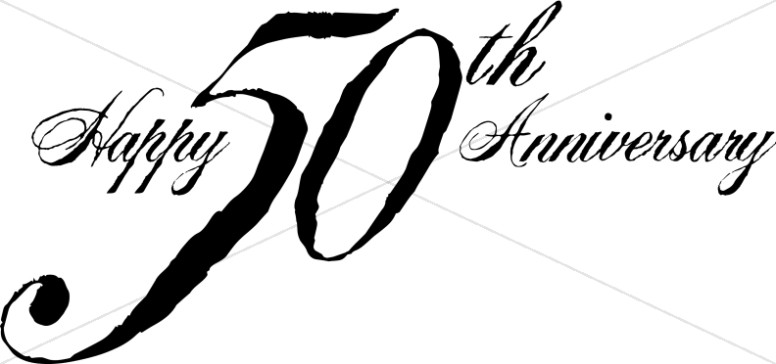 Black 50th Anniversary Wordart.