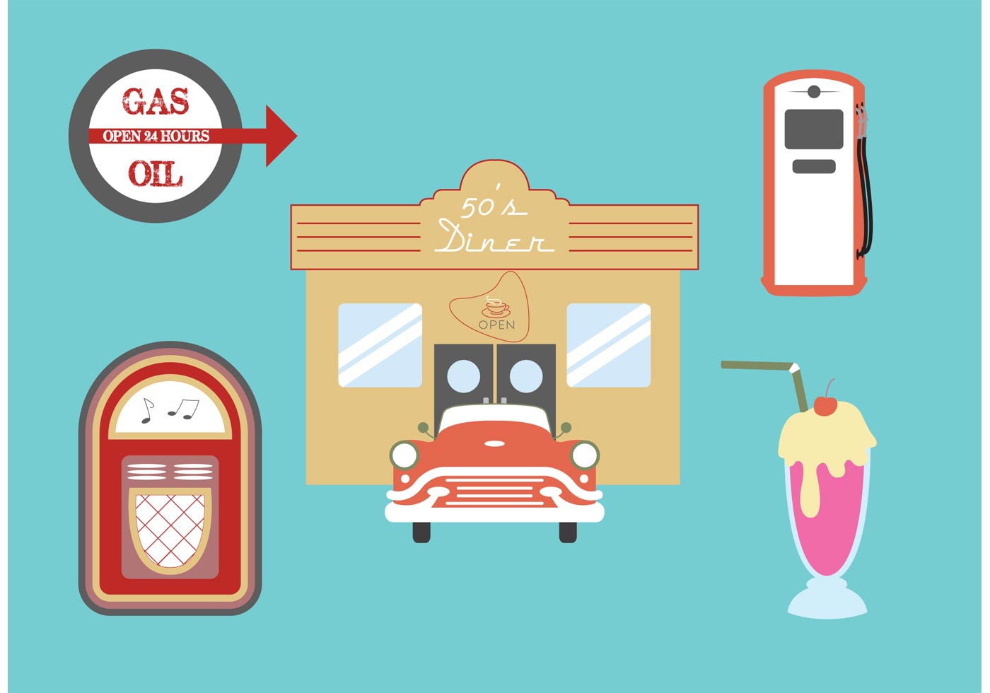 50s Diner Vectors.