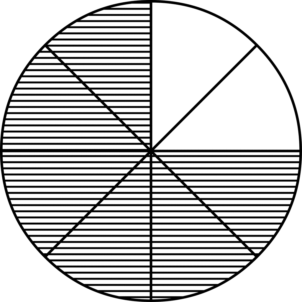 Fraction Pie Divided into Eighths.