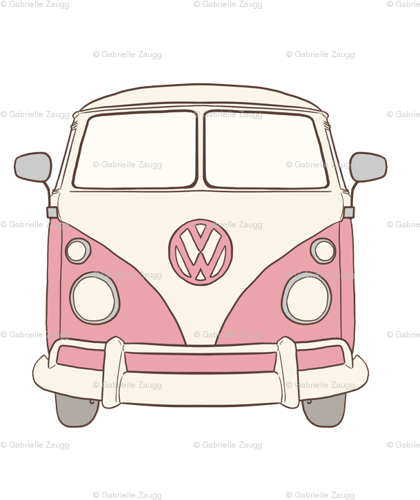 60s Volkswagen Van Clipart , Transparent Cartoon.