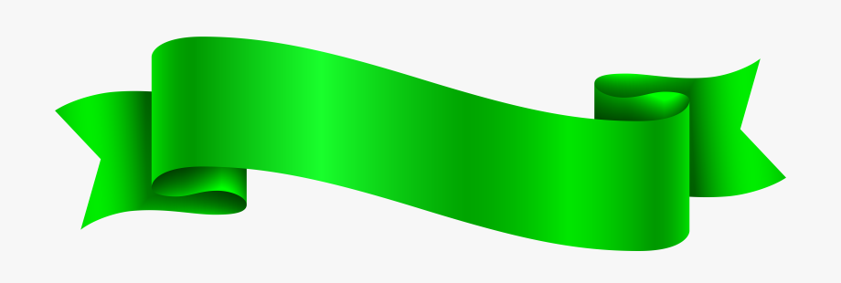 Green Banner Transparent Png Clip Art Image.