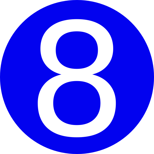 Blue, Rounded,with Number 8 Clip Art at Clipart library.