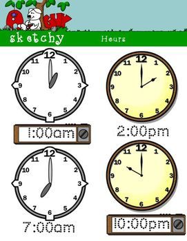 Analog and Digital Clocks by the Hour.