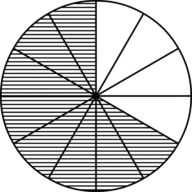 Fraction Pie Divided into Twelfths.